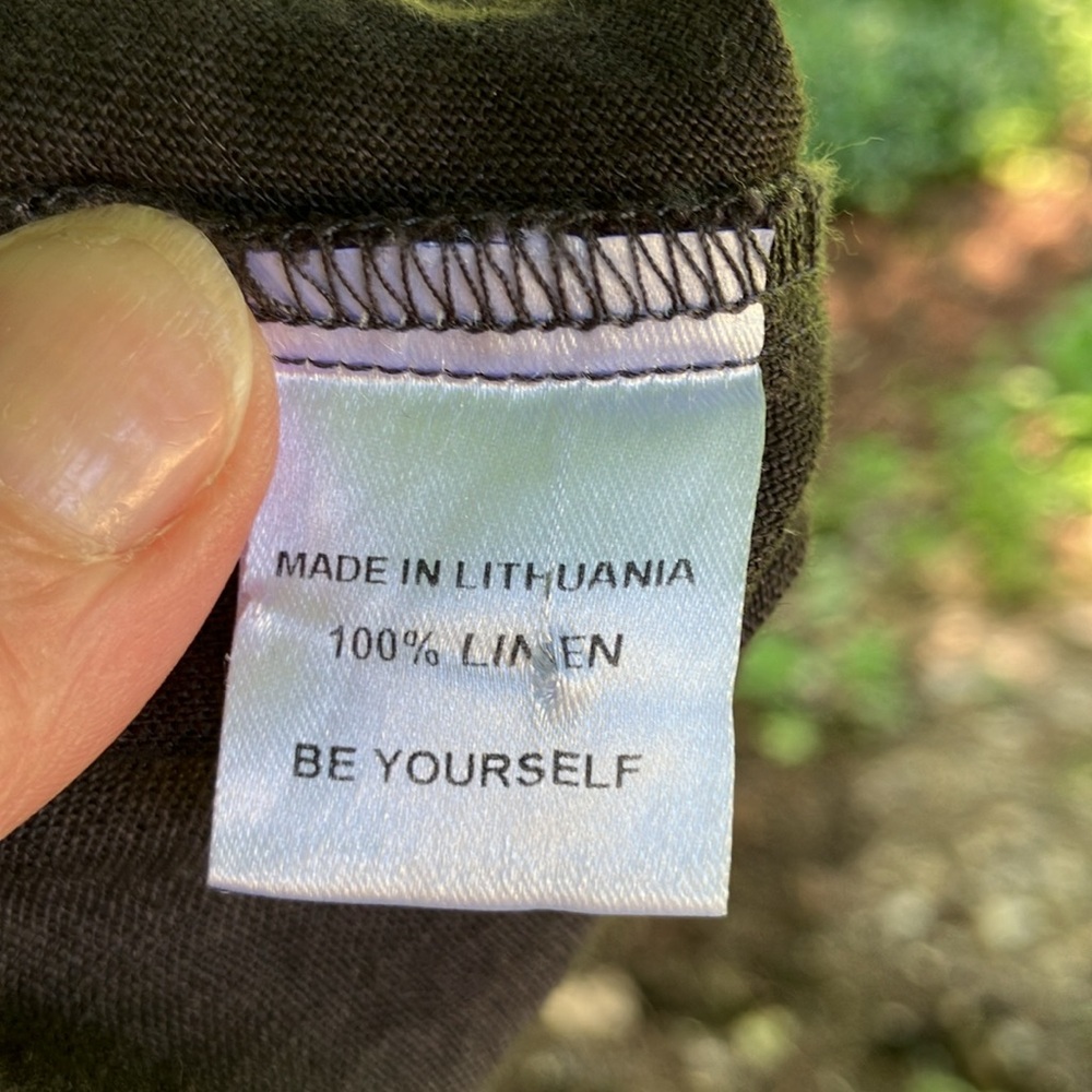 Flax Charcoal Gray Linen Too Hi-Li Hem Size Medium EUC - Picture 4 of 7